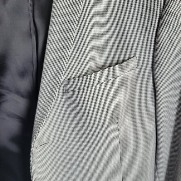 CLEARANCE - Zara Men’s Houndstooth Blazer Jacket Abstract Lining (Size: 38) - Picture 6 of 16